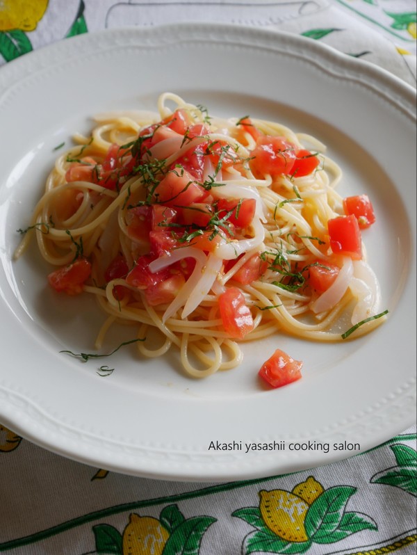 トマトといかの冷製パスタ