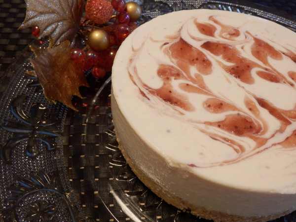 クリスマスのレッスンで登場したイチゴのレアチーズケーキ