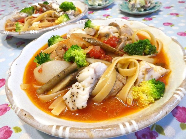 トマトスープパスタ
