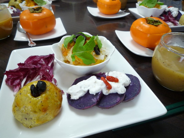 柿を使ってフルコースランチ

