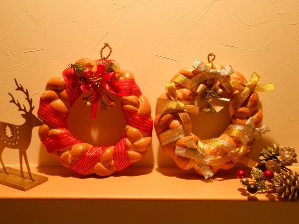 パンで作るクリスマスリース（期間限定）