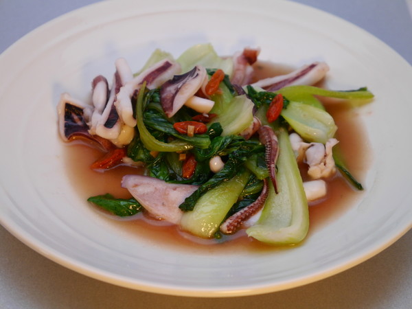 烏賊と青梗菜の炒め
