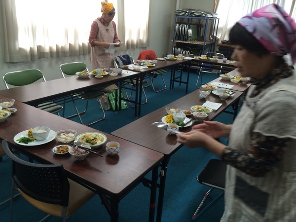 鳥取市美保公民館での公開実習。