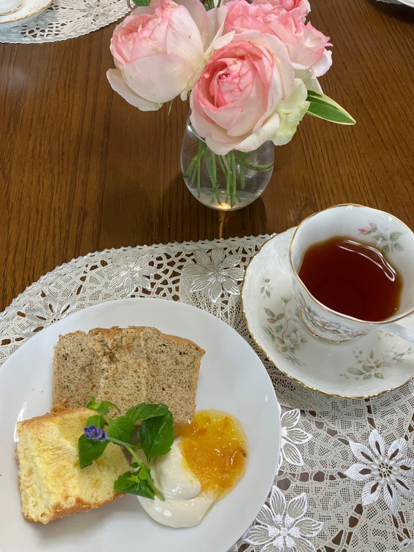 シフォン焼成時間はティータイム💛