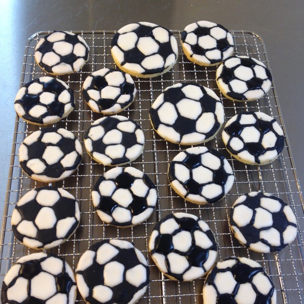 サッカーボールのクッキー。