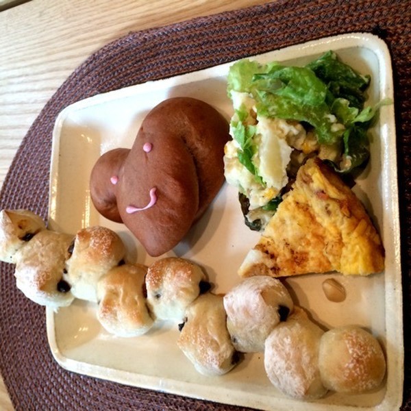 特別親子レッスン♪ハートココアパンとベーコンチーズエピ。