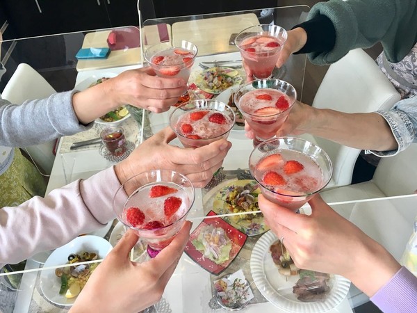 ノンアルコールのストロベリースパークリングで乾杯🥂