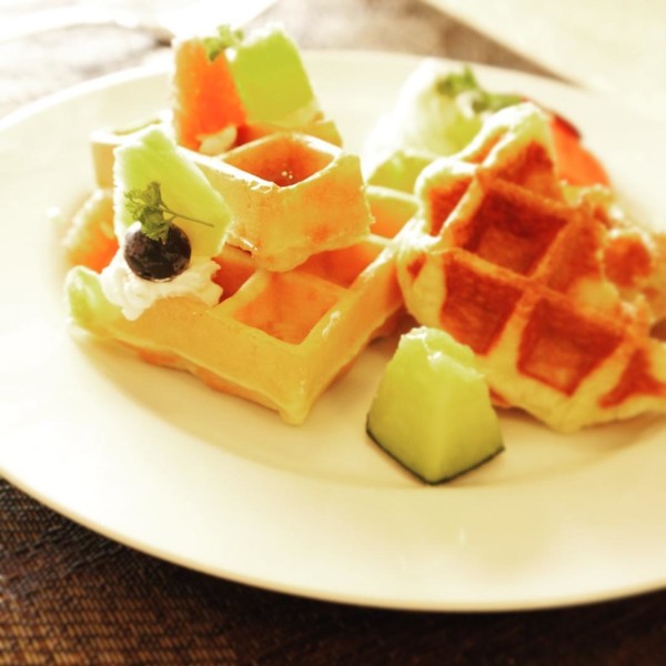 ワッフルレッスンのご試食の時の様子。