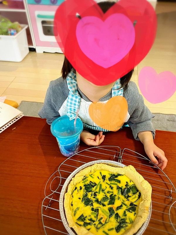 ママと一緒にキッシュを作りに来てくれたよ(^^♪また来てね♡