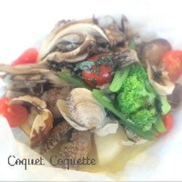秋の味覚と魚介のパピヨット