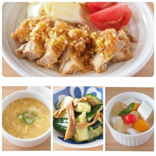 人気の油淋鶏をメインにした中華料理プレート♪