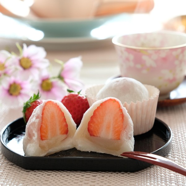 白あんのいちご大福♡お餅の柔らかさに感動。