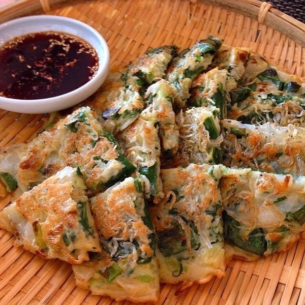 葉玉ねぎのチヂミ
