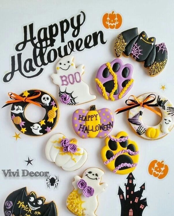 ハロウィンアイシングクッキー　キッズレッスンもしました