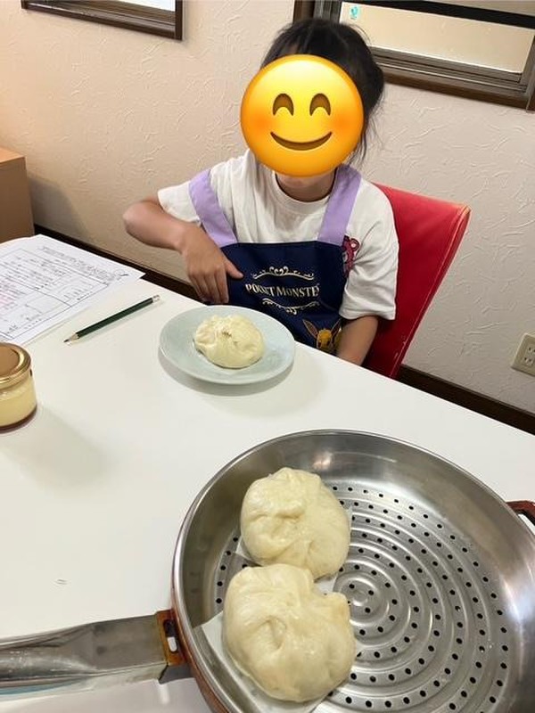 1年生でもカンタン！豚まん＆プリン大成功。