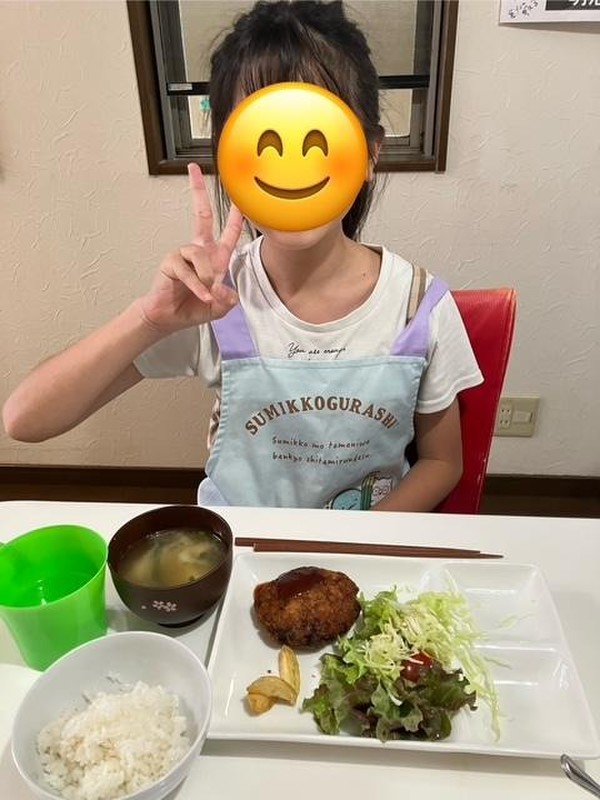 野菜もいっぱいミンチカツ「いただきまーす」