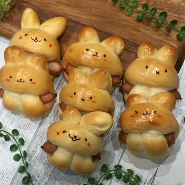 人気のうさぎのウインナーぎゅーっパン