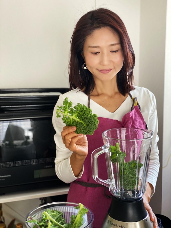 グリーン野菜でスムージー作り