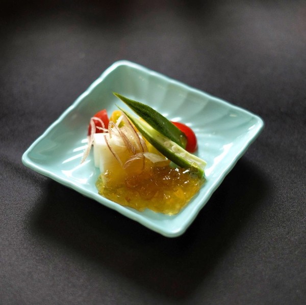 新鮮野菜の土佐酢ジュレのせ✨