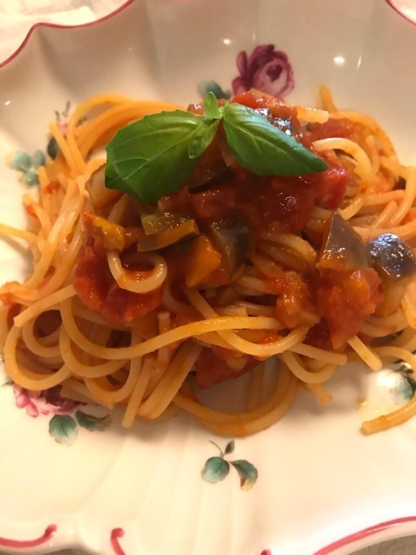 ナスとトマトのスパゲッティー