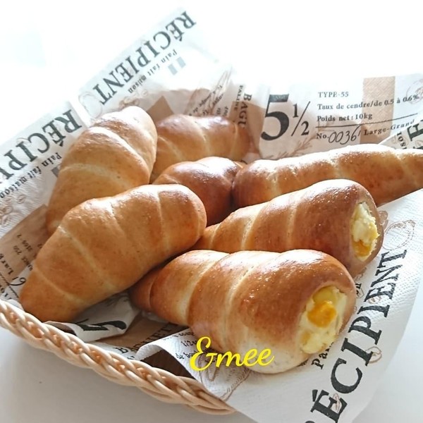 夏限定＊マンゴークリームで
全粒粉コロネ&ロールパン