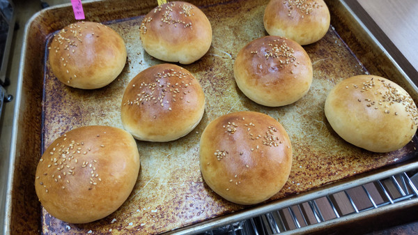 春休み親子パン教室/ハンバーガー作り　バンズ焼き上がり