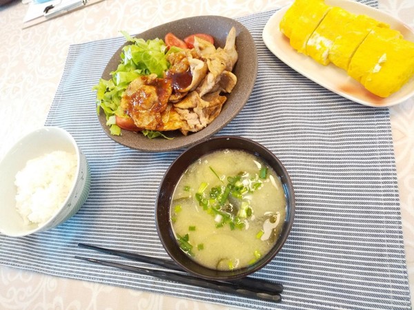 ある日の受講者様のお料理です。気取らない家庭料理です。