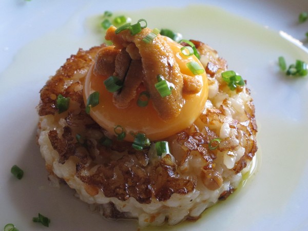 ウニの焼きリゾット
