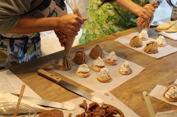 マロン＆パンプキン2種のモンブラン制作中です。
