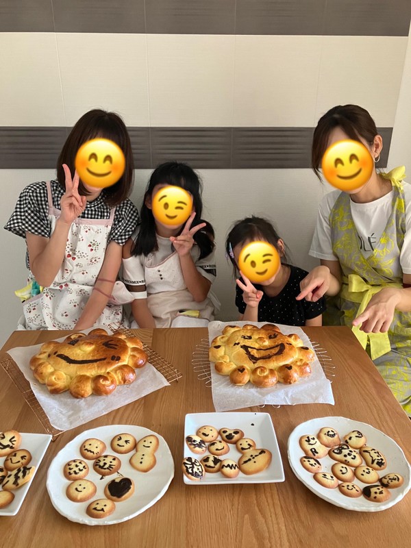 親子レッスン。おひさまパンとラングドシャクッキー作り。