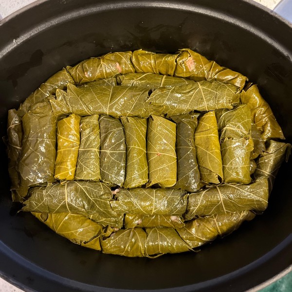 中東料理の会からブドウの葉料理。時には珍しい食材も取り入れて