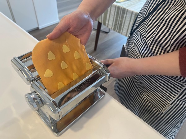 ハート柄のパスタ♪今日の生徒様はとても器用でお上手でした！