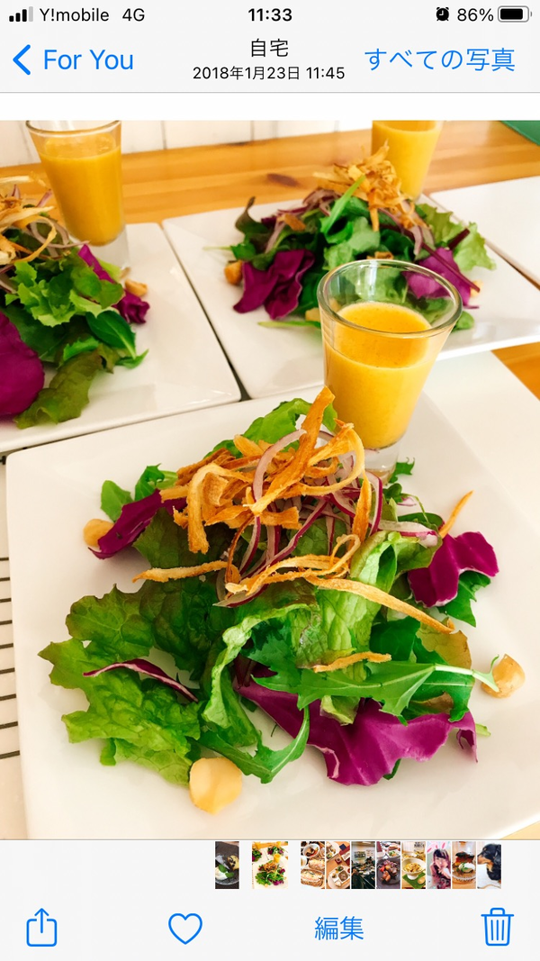 野菜をたくさん使ってお料理！ドレッシングも手作りです！
