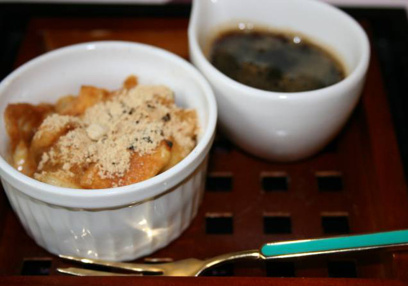 焼くず餅？～バナナと黒蜜とともに