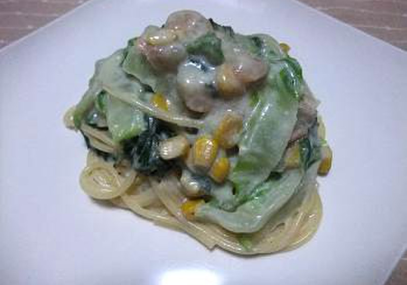 ふぐだしと白菜の豆乳クリームパスタ