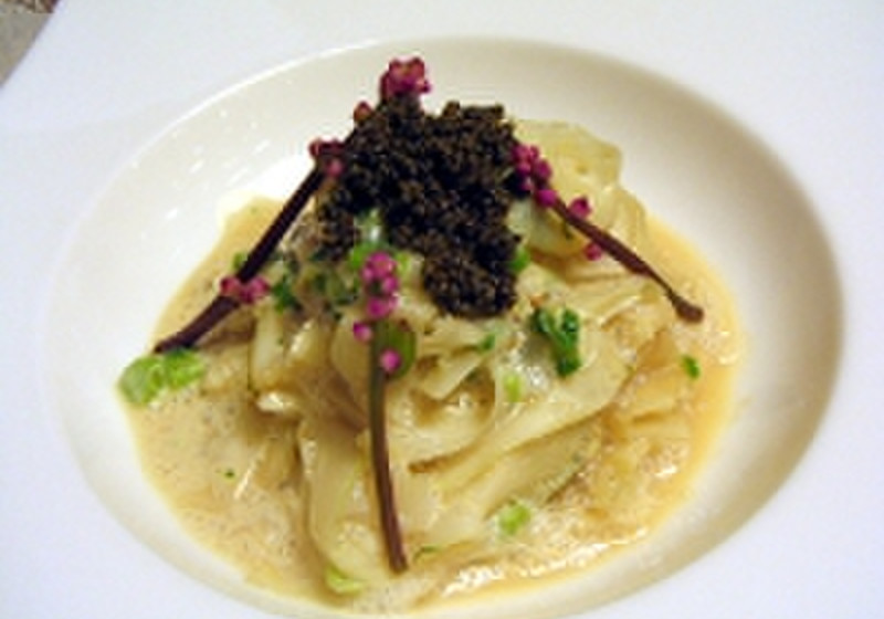 大根パスタ豆乳ゆず胡椒クリーム