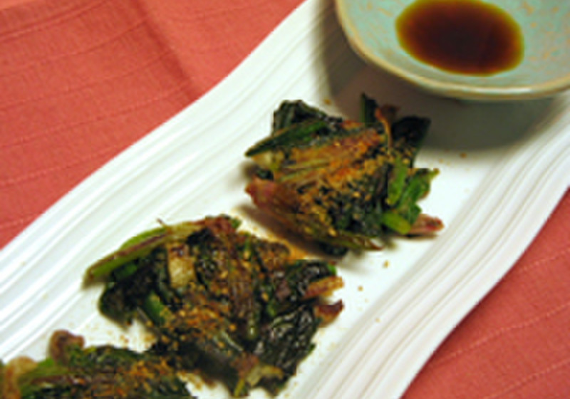 ほうれん草と長芋の香味焼き