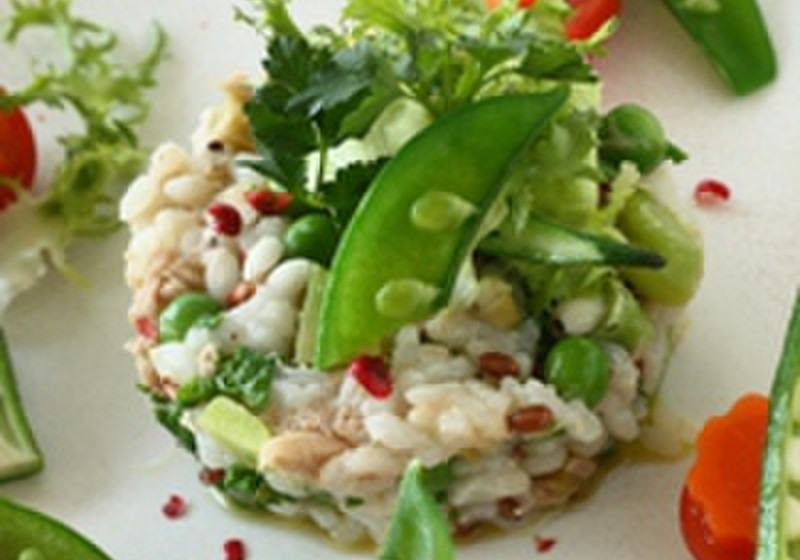 省エネ、春野菜とツナのライスサラダ
