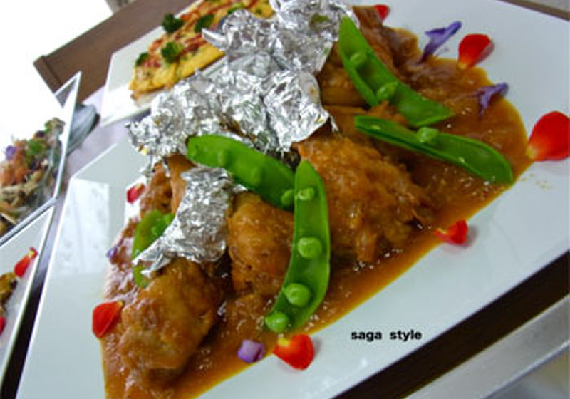 鶏肉のマーマレードとオレンジの煮込み