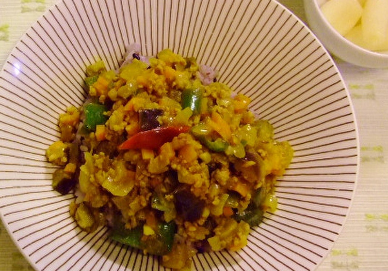 野菜たっぷりキーマカレー