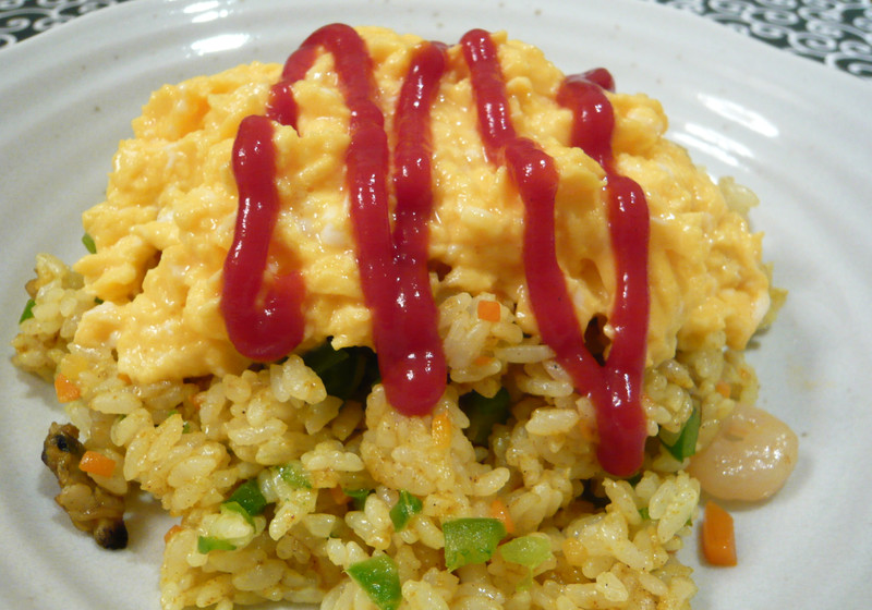 海鮮カレーピラフなんちゃってオムライス