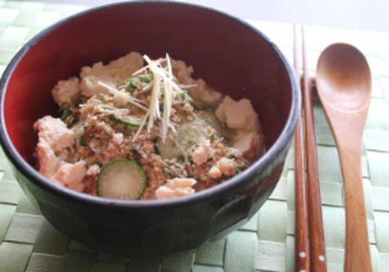 ふわふわくずし豆腐とじゃこの冷汁