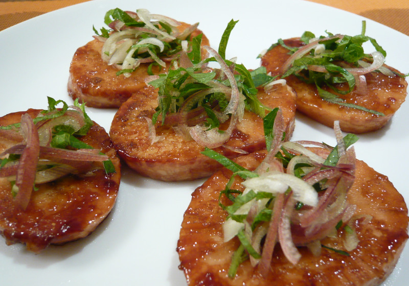 タケノコステーキ香味菜のせ