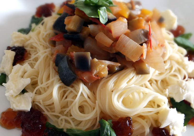 和風夏野菜の冷製パスタ