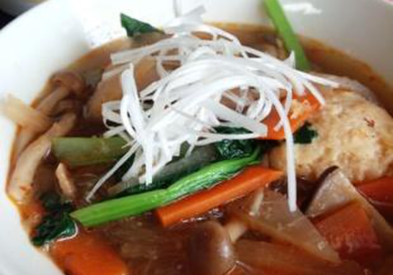 鶏団子のピリ辛スープ