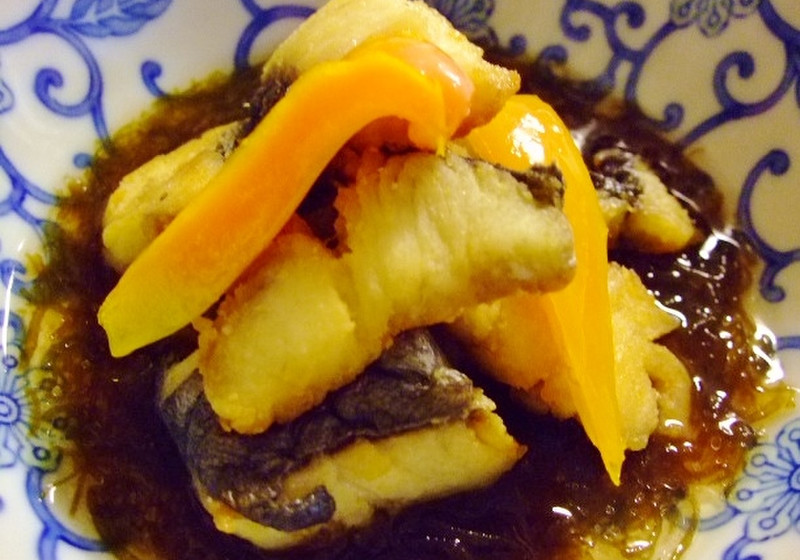 鰆とパプリカのもずく揚げ浸し