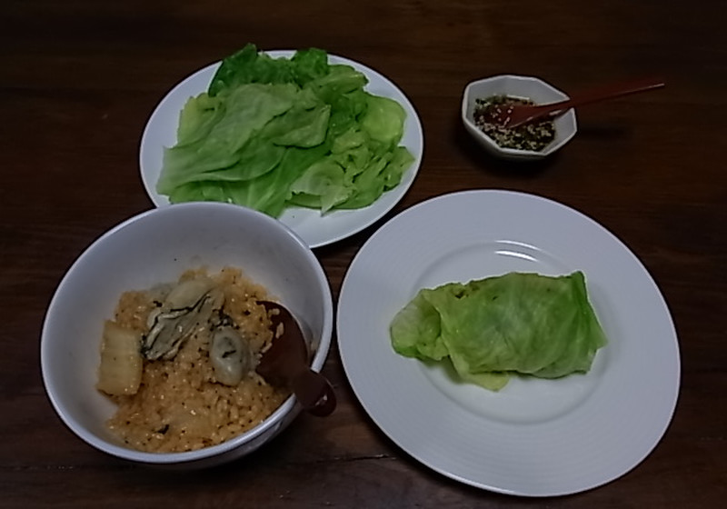 キムチとかきの炊き込みごはん