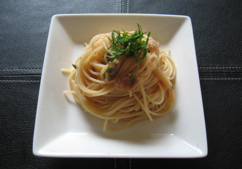 ツナ缶の梅しそパスタ