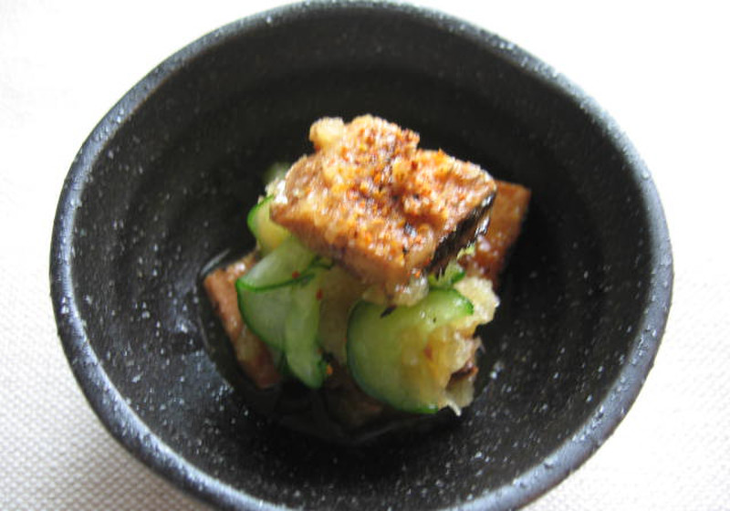サンマ蒲焼缶詰の和え物