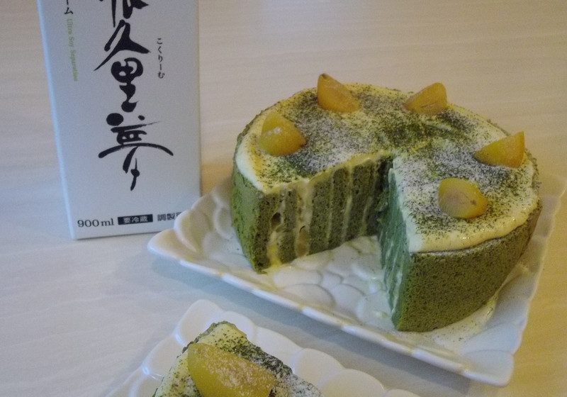 抹茶と栗の切株ケーキ